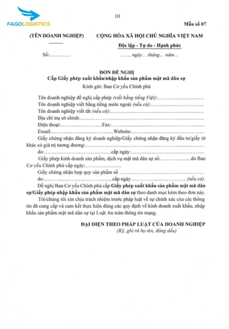 Giấy phép xuất khẩu, nhập khẩu sản phẩm MMDS