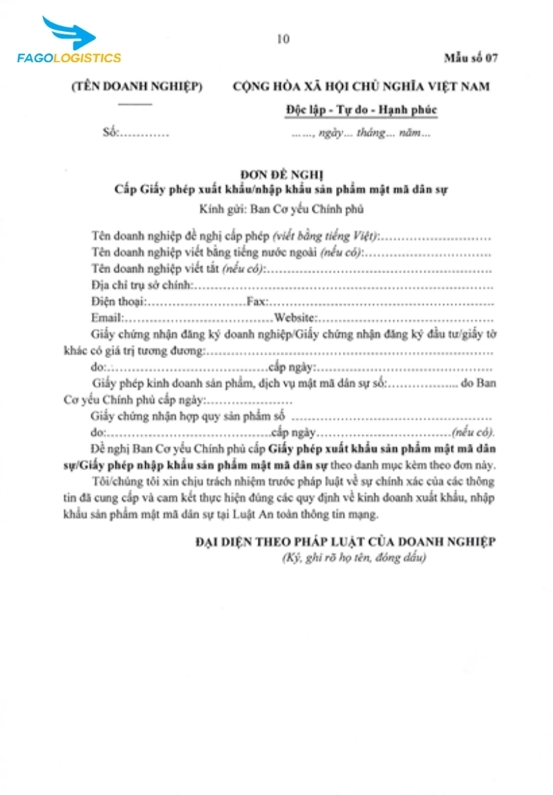 Giấy phép xuất khẩu, nhập khẩu sản phẩm MMDS
