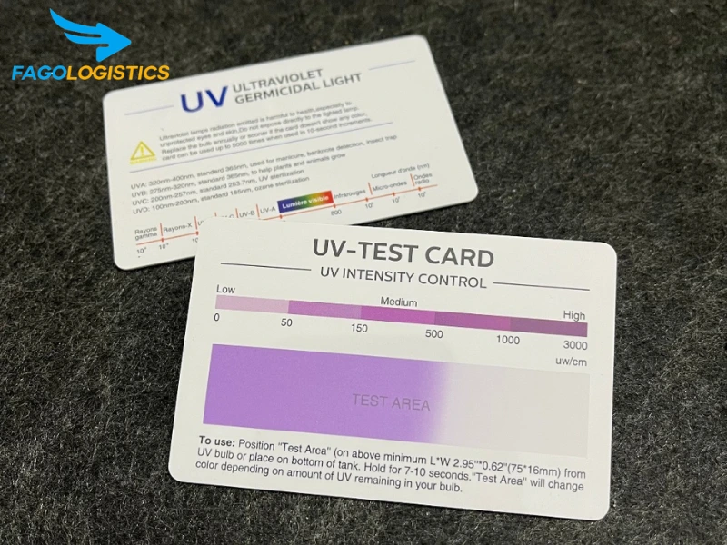 nhập khẩu thẻ test tia cực tím