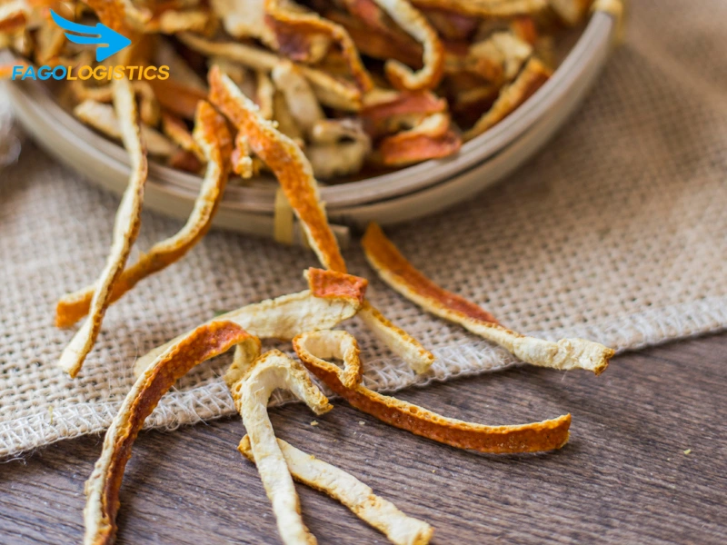 Thủ tục hải quan  xuất khẩu vỏ quả cam phơi khô 