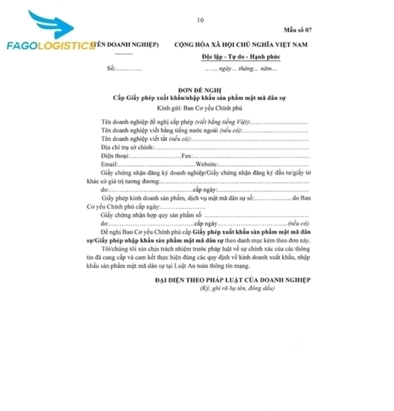 Giấy phép xuất khẩu, nhập khẩu sản phẩm MMDS