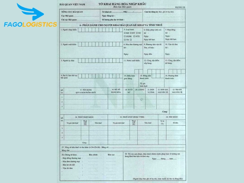 thủ tục nhập khẩu ống lót cơ khí bằng hợp kim đồng RG7