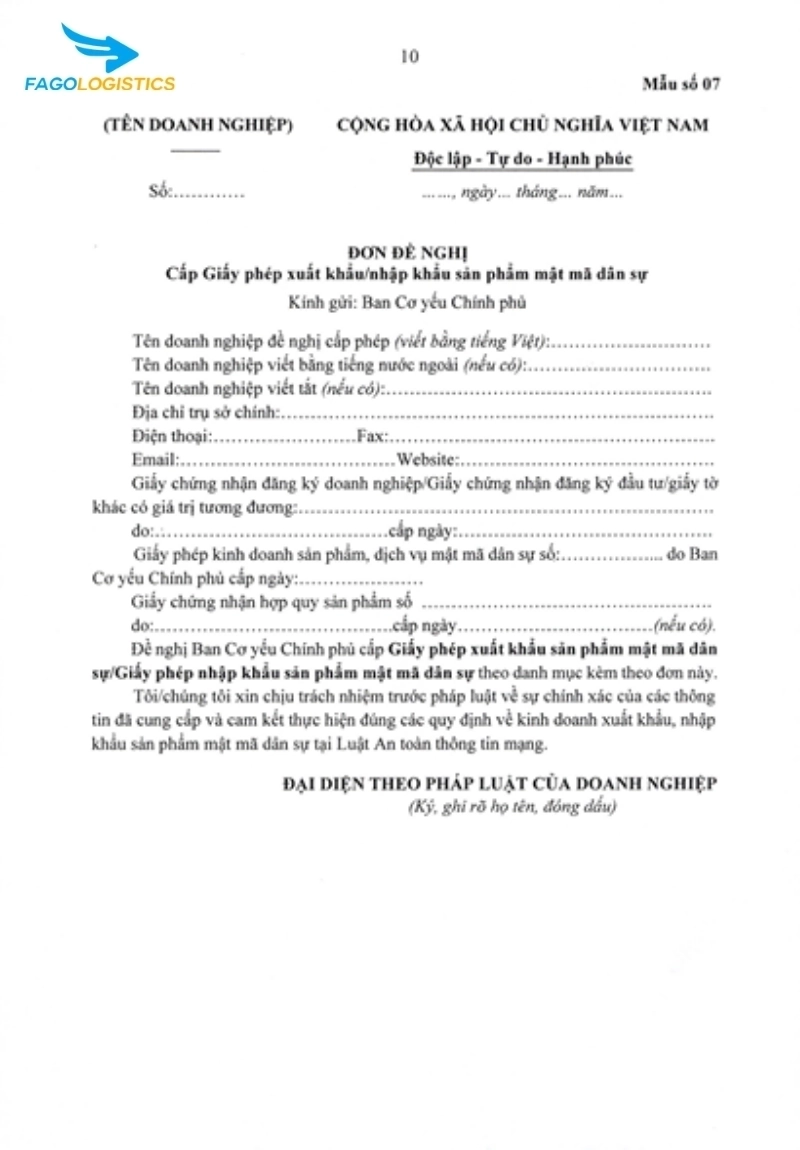 Giấy phép xuất khẩu, nhập khẩu sản phẩm MMDS