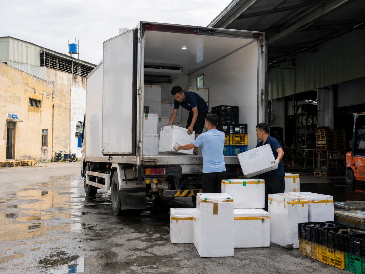 Bốc xếp hàng lên xe lạnh