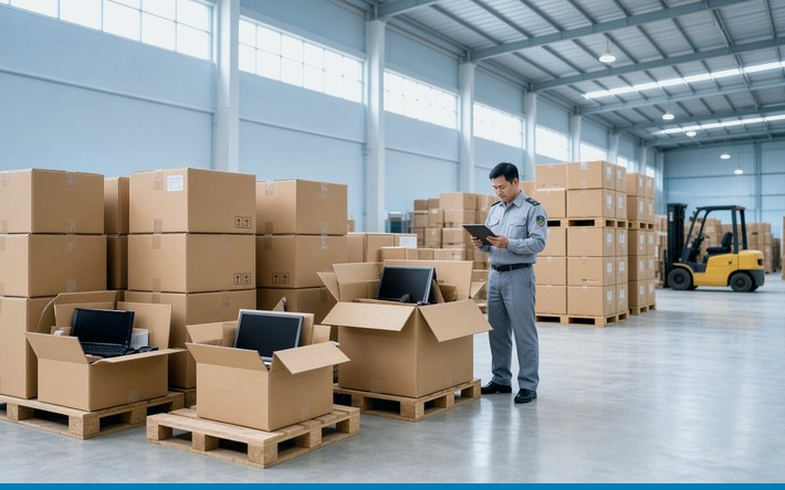 Ảnh minh họa: Kiện gỗ bảo vệ thiết bị khi vận chuyển