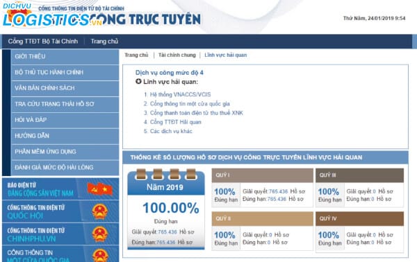 Dịch vụ công ngành hải quan 4 Dịch vụ công ngành hải quản trực tuyến