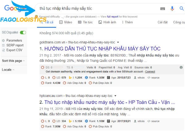 Tư vấn thủ tục hải quan cho người mới bắt đầu 2 Kết quả tìm kiếm thông tin trên Google
